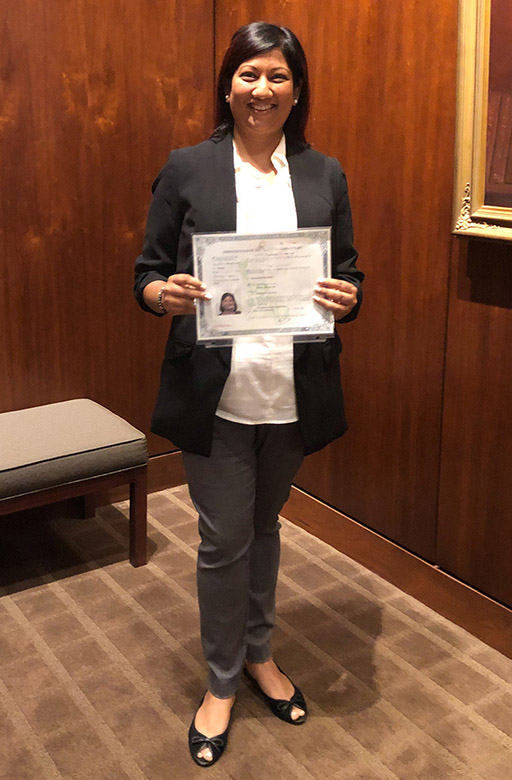 Sheryl Vaz at her naturalization