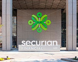 Securian 400 monument sign, large family circle